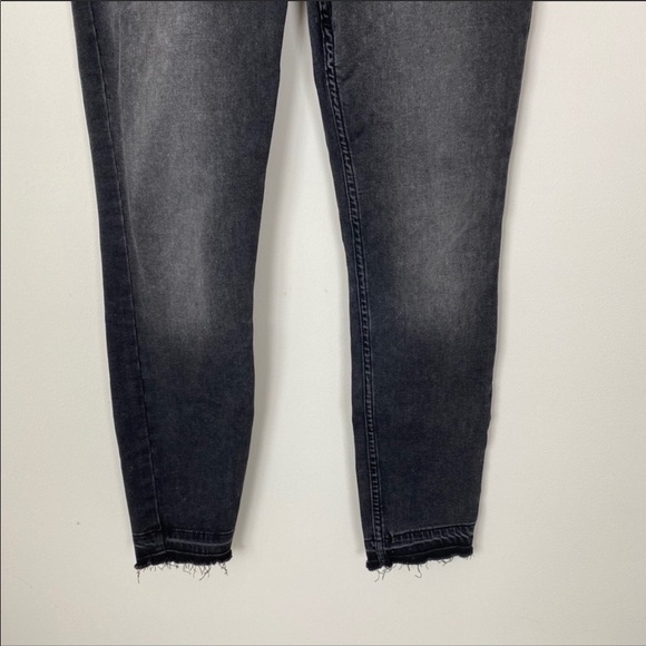 LEE Washed Black High Rise Raw Frayed Released Hem Skinny Jeans Size 6 - Picture 4 of 9